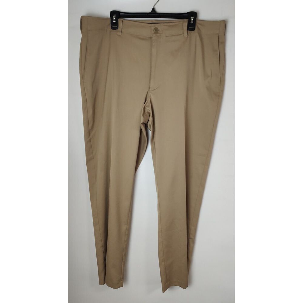 PGA Golf Dress Pants Stretch Flat‎ Front Khaki Beige Mens Size 42x32